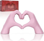 Heart Hand Sculpture, Pink Home Decor Aesthetics for Room Shelf Coffee Table Dining Table Centerpiece, Birthday Gift and Memorial Gift for Women, Girlfriend Girls Mom. by DOVDOVHomeDecoration
