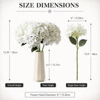 Mandy's 3 Stems Artificial Cream Hydrangea Flowers - Image 3
