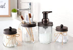 SheeChung Mason Jar Foaming Soap Dispenser and Toothbrush Holder Set,Bronze - Image 4