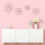 Blulu 4 Pcs Pink Wall Decor, Bling Crystal Starburst Metal Wall Art - Image 4