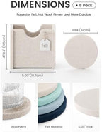 Fluxynara Felt Coasters with Holder, Set of 8 for Drinks, Ocean Gradient - Image 2