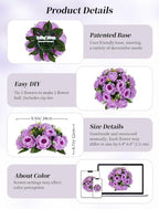BLOSMON Flower Balls Wedding Rose Centerpieces 6 Pcs Lilac Fake Flowers Kissing Balls Decor Artificial Floral Arrangements Flower Bouquet of Roses Home Party Room Table DIY Decorations - Image 5