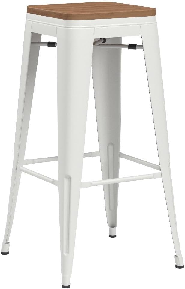 HAOBO Home Modern Industrial Metal Barstool Counter Height Stools Stackable - Image 5