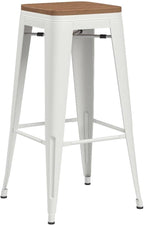 HAOBO Home Modern Industrial Metal Barstool Counter Height Stools Stackable - Image 5
