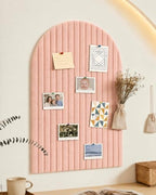 Large Arched Felt Bulletin Board, Sized 36" x 24" for Office & Wall Decor – 6 Customizable Adhesive Tiles with Pins are Perfect to Display Your Photos (Pink) by Unknown