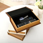 Set of 3 Modern Linen Wood Decorative Book Boxes,Earthy Neutral Faux Books - Image 7