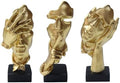 aboxoo Large 3 Pcs Thinker Statue, Silence is Gold Resin Sculptures Decor by aboxoo