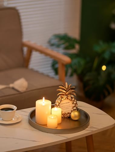 Hanobe Round Decorative Tray for Coffee Table Decor, Modern Matte Finish - Image 6