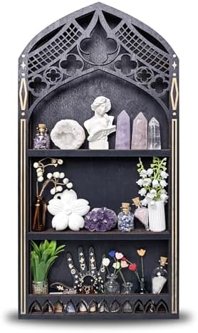 Trinket Shelf, Gothic Decor for Wall, Goth Room Decor, Crystal Display by FNYDOX