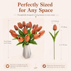 Mandy's 20pcs Artificial Burnt Orange Tulips - Image 3
