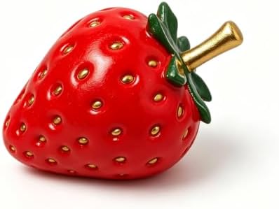 Strawberry Decor Sculpture, Red Fruit Figurine Home Decor, Modern Decorative Ornament for Kitchen Desk Shelf Coffee Table Aesthetic Room Decor Unique Gift by Dwelloria