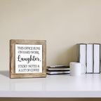 Inspirational Desk Signs, Coffee Wooden Box Sign, Funny Office Desk Decor, Square Wood Block Sign Table Signs, Small Decor for Shelves, Freestanding Home Decoration 5.9x5.9 Inches - Image 5