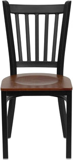 Flash Furniture 2 Pack HERCULES Series Black Vertical Back Metal Restaurant - Image 7