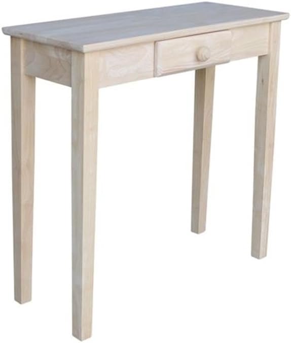 IC International Concepts, Rectangular Hall Table W/Drawer, Solid Real Wood - Image 5