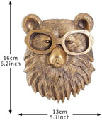 Joogour Head Wall Mount Decor,Resin Animal Sculptures，Art Deco Wall Hanging Decoration for Living Room Bedroom Officeroom Gift (Bear) - Image 2