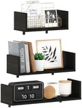 Furinno Rossi Bedroom Decor Wall Mounted Floating Display Shelves with Invisible Brackets, Set of 3, Espresso by Furinno-FitsYourSpaceFitsYourBudget