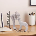 Abstract Person & Dog Figurine, Shelf Decor Dog Statue Gift for Dog Lovers - Image 3