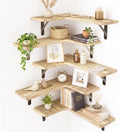 Fixwal Conner Shelves Wall Mounted for Decor, Carbonized Black 5pcs by Fixwal