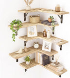 Fixwal Conner Shelves Wall Mounted for Decor, Carbonized Black 5pcs by Fixwal