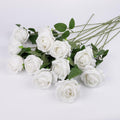 12 Pcs Artificial Rose Flowers, Silk Roses with Long Stems, Realistic Fake Roses for Wedding Centerpiece Party Home and Office DIY Decor, White by Solivya