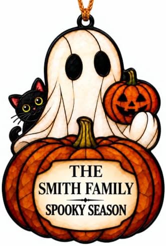 Halloween Decor, Halloween Ornaments for Tree, Personalized Family Ornament by SANSOLDIA