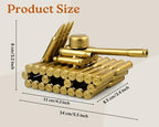 Bullet Shell Casing Shaped Tank Sculpture, Army-Inspired Tank Figurine Desk Decor Metal Craft Collectible Gift - Image 2