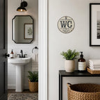 WC Toilet Metal Sign 8x8in Round European Style Plaque for Bathroom Wall Decor Functional Gift - Image 5