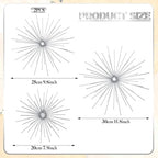Shimeyao 4 Pcs Silver Starburst Wall Decor, Metal 3D Spike Wall Art Set - Image 4