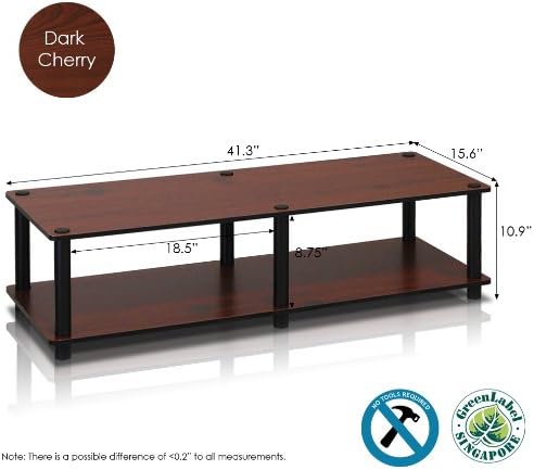 Furinno Just No Tools Dark Cherry Wide Television Stand - Image 5