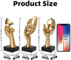 Gold Decor Thinker Statues Set of 3,Golden Abstract Face Resin Sculptures,Home Decor Accents,Office Bookshelf Decor, Shelf Side, Table Decorations for Living Room, Gift for Friends (gold-3Pcs) - Image 3