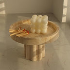 Natural Travertine Tray with Leg, Round 7.1" Vanity Decorative Tray for Countertop Organizer, Catchall Tray for Perfume, Candles, Jewelry Dish - Image 6