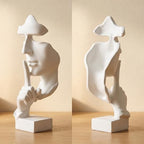 White Abstract Face Sculpture Minimalist Abstract Face Figurine Modern Home Decor Abstract Human Face Statue for Living Room Bedroom - Image 5