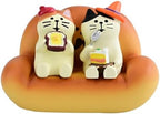 Mevodeata 2Pcs Cute Mini Cat Figurine with Bread Sofa by Unknown