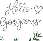 Hicarer Metal Hello Gorgeous Wall Art Minimalist Wall Decor,Black,Fashion by Hicarer