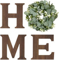 Mkono Home Sign Wall Decor, Farmhouse Wood Letters Eucalyptus for O, Brown by Mkono