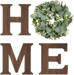 Mkono Home Sign Wall Decor, Farmhouse Wood Letters Eucalyptus for O, Brown by Mkono