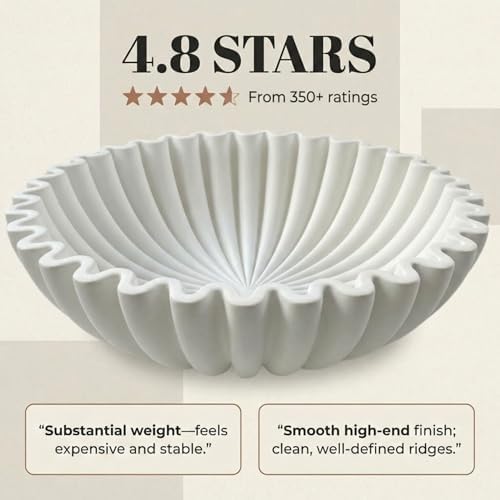 OAKOA White Decorative Bowl - Catch All Bowl - Scalloped Bowl - Ruffle Bowl - Image 6