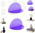ROYALITA 2-Pack Small Acrylic Shelves Room Decor Floating Shelves, Purple - Image 4