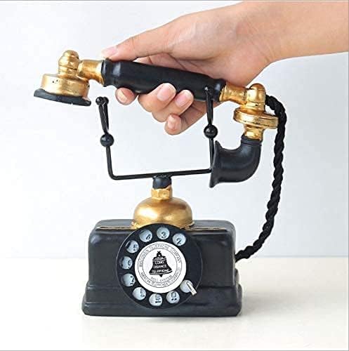 HoneyCare Retro Decorative Telephone Model, Vintage Antique Style Resin Rotary Phone Ornament for Home Office Decor, Steampunk & Victorian Style Statues, Photography Props, Housewarming Gift - Image 2