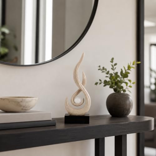 Modern Abstract Art Table Decoration,Resin Flame Statue Modern Centerpiece Ornaments for Living Room Great Gift Idea Home Decor,Collectibles (Grey) - Image 6