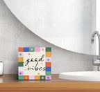 SRADMO Retro Boho Inspirational Positive Wood Box Sign Desk Decor - Image 6