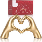 Heart Shaped Hand Statue, Gold Home Decor Accents for Living Room Coffee Table TV Cabinet Bookshelf Office entryway Desktop Shelf Small Sculpture Home Decor. by DOVDOVHomeDecoration
