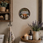Bathroom Metal Sign 8x8in Round Vintage Plaque for Restroom Wall Decor Functional Home Gift - Image 5