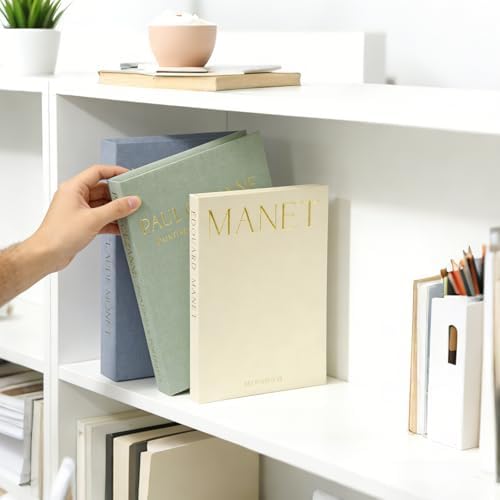 Set of 3 Decorative Books for Home Decor, Linen Faux Books for Coffee Table, Bookshelf or Mantel, Aesthetic Fake Book Storage Boxes with Magnetic Snap for Photo Organization & Keepsakes Box - Image 6