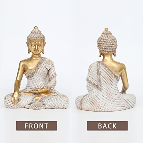 Gold Buddha Statue 10.2'' - Large Indoor Buddha for Home Decor, Zen, Living Room & Meditation - Image 7