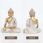 Gold Buddha Statue 10.2'' - Large Indoor Buddha for Home Decor, Zen, Living Room & Meditation - Image 7