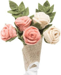 Glaciart One Felt Roses Flowers Artificial Bouquet - 5 pcs|Reusable, Washable and Essential Oil Ready Multi Color Artificial Flowers w/Bendable Wire Stem |Great as Gift and Home or Event Decorations by GlaciartOne
