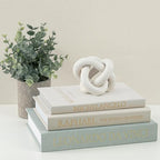 Linen Faux Book Box Set of 3, Decorative Books for Shelves, Fake Books for Decoration with Secret Compartment, Modern Aesthetic Table Decor, Linen Covered Hollow Book Box (GreyGreen-Beige-White) by DesigntheQuietwithFveuc