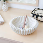 Braxio Decorative Bowl Modern Home Decor – Resin Ruffle Bowl Decorative Catchall for Entryway Dining Table Living Room Centerpiece Key Holder Fruit Bowl 9 x 9 x 2.6 Inch Art Deco Style - Image 6