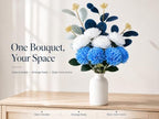 Artificial Flower Bouquet with Vase,Fake Flowers Peony Mums Eucalyptus - Image 7